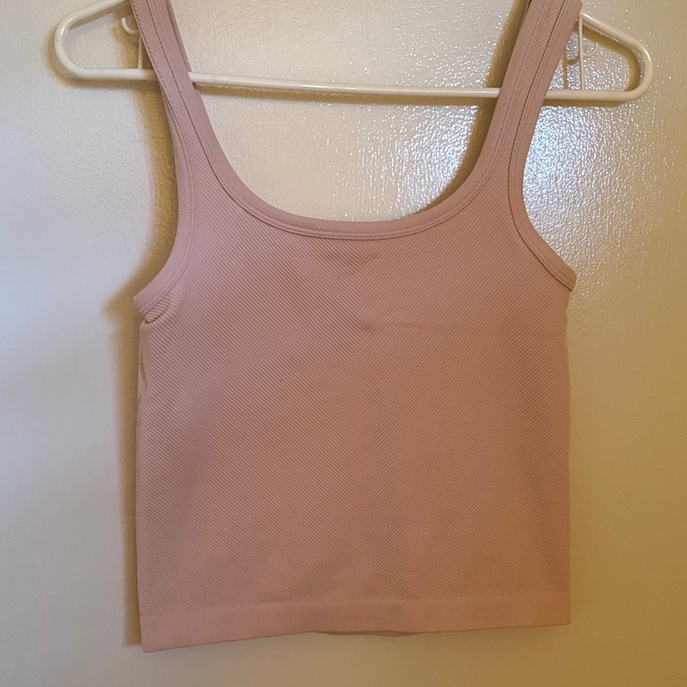 Everyday Ribbed Scoop Tank Top - Light Blush Pink